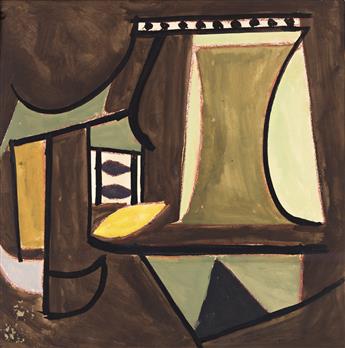 KARL KNATHS (1891-1971) (i)No. 23, and (ii)Abstraction in Brown and Yellow, (Pair).